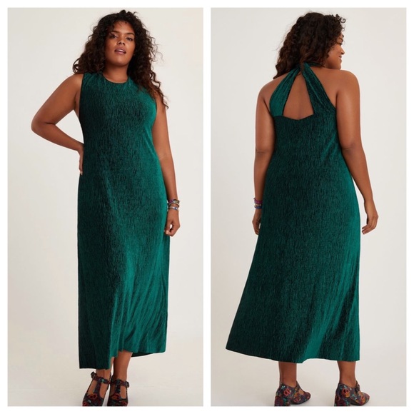 Anthropologie Dresses & Skirts - Maeve Adrienne Twist-Back Velvet Midi Dress